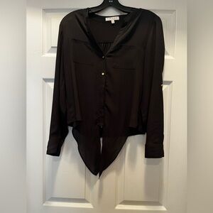 Chaus Black Button Down Blouse